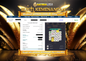 BUKTI KEMENANGAN MEMBER SATRIALIGA Rp 3.000.000
